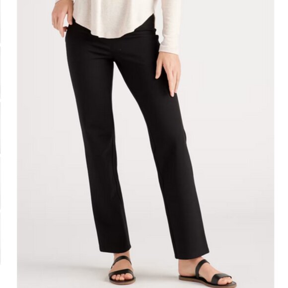 Quince Pull On Ultra-Stretch Ponte Straight Leg Pants - Picture 1 of 15